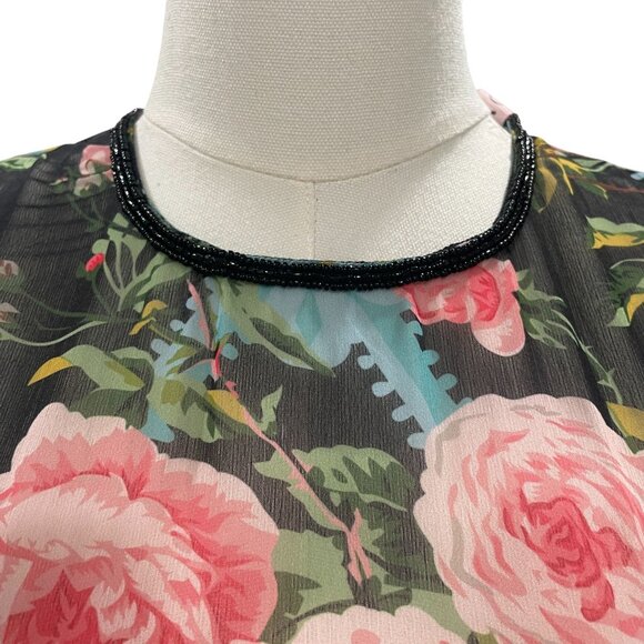 Mac Duggal Floral Midi Dress Size 6 Romantic Coquette Garden Party Soft Girl - Picture 13 of 14